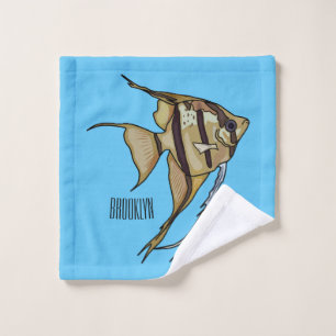 Angelfish cartoon illustration bath towel set