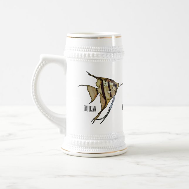 Angelfish cartoon illustration beer stein (Left)