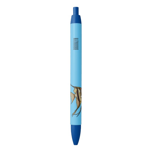Angelfish cartoon illustration black ink pen (Front Vertical)