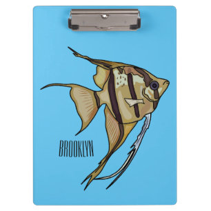 Angelfish cartoon illustration clipboard