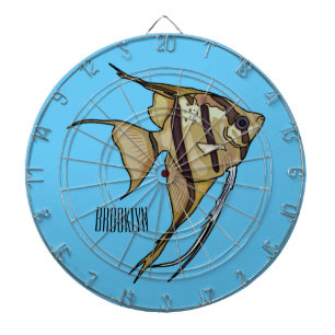 Angelfish cartoon illustration dartboard