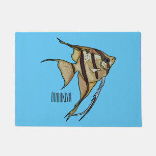 Angelfish cartoon illustration doormat