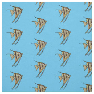 Angelfish cartoon illustration fabric