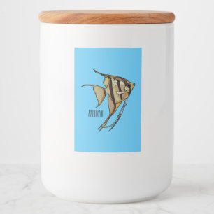 Angelfish cartoon illustration food label
