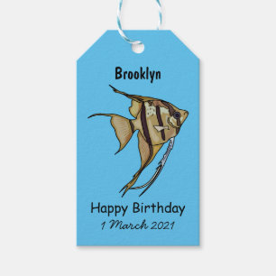 Angelfish cartoon illustration gift tags