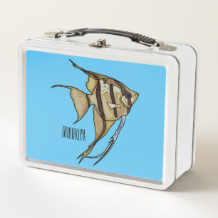 Angelfish cartoon illustration metal lunch box