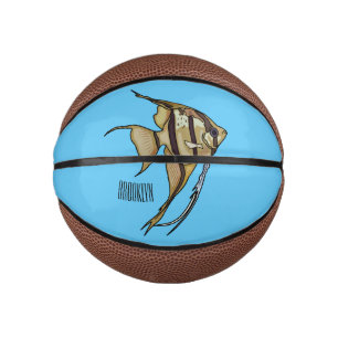 Angelfish cartoon illustration mini basketball