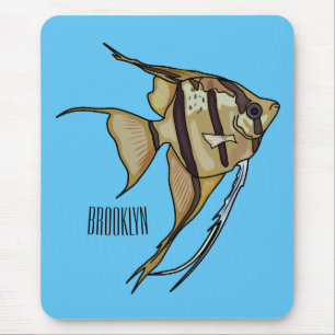 Angelfish cartoon illustration mouse pad