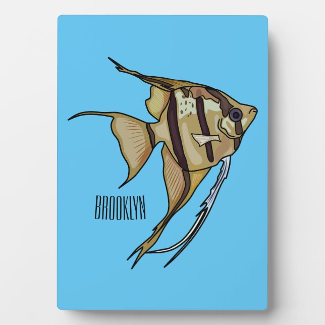 Angelfish cartoon illustration plaque (Front)
