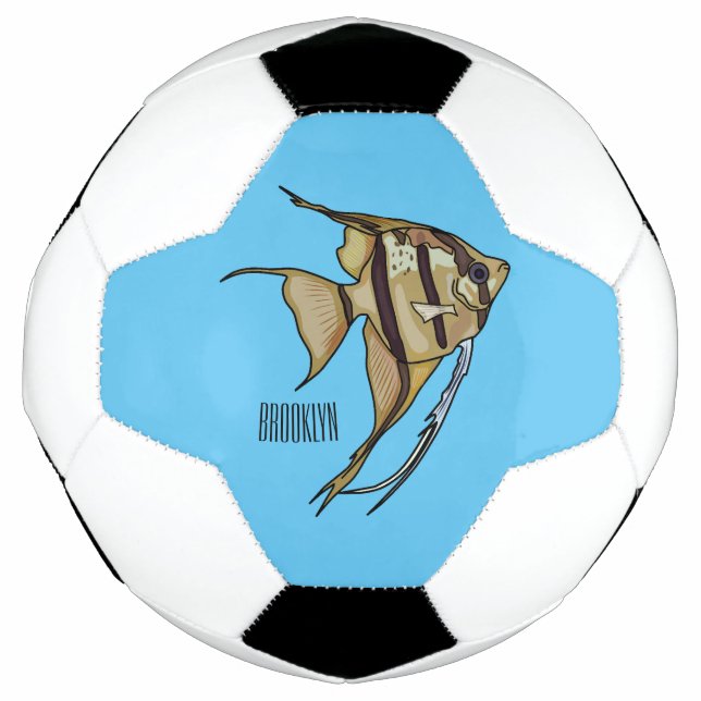 Angelfish cartoon illustration soccer ball (Front)