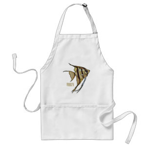 Angelfish cartoon illustration standard apron
