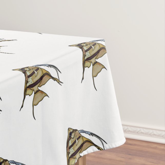 Angelfish cartoon illustration tablecloth (In Situ)