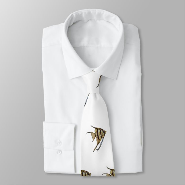 Angelfish cartoon illustration tie (Tied)