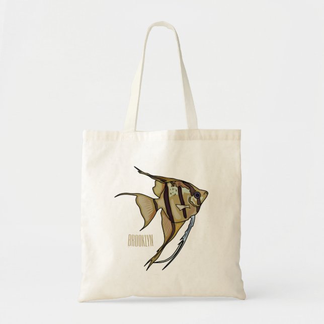 Angelfish cartoon illustration tote bag (Front)