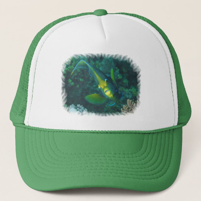Angelfish - Elegance at Reef | Brushed-Edge View | Trucker Hat (Front)