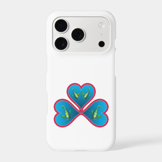 Angelfish Twins - 3 Red-bordered Blue Hearts |  (Back)