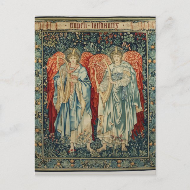 Angeli Laudantes by Sir Edward Burne-Jones Postcar Postcard (Front)