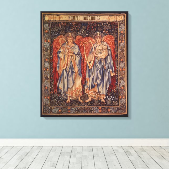 Angeli Laudantes by Sir Edward Coley Burne Jones Canvas Print (Insitu(Wood Floor))