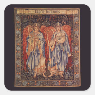 Angeli Laudantes by Sir Edward Coley Burne Jones Square Sticker