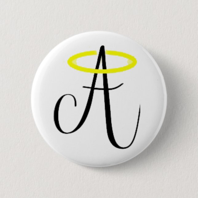 Angelic Abbie - Black Logo Button (Front)