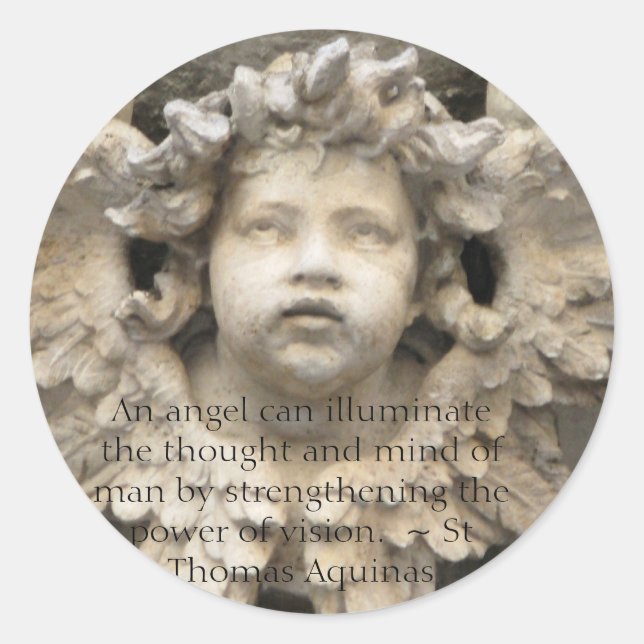 Angelic Angel Quotes -  Angel Quotation Classic Round Sticker (Front)