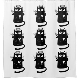 Angelic black cat cartoon