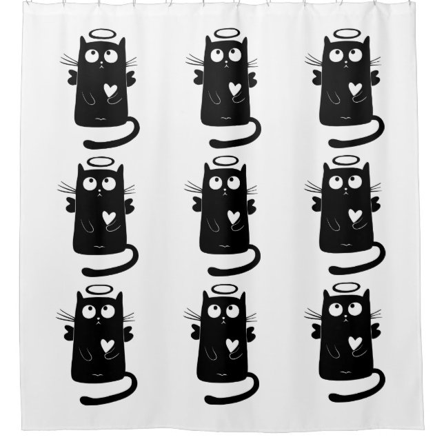 Angelic black cat cartoon (Front)
