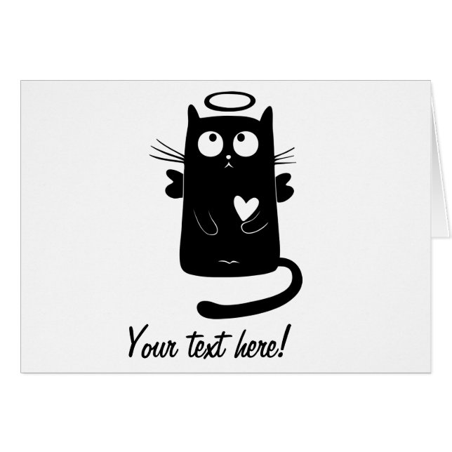 Angelic black cat cartoon (Front Horizontal)