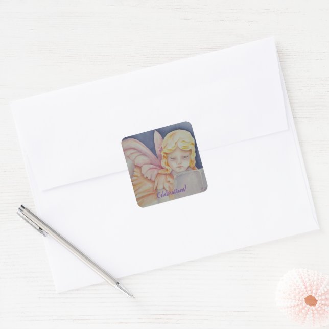 ANGELIC CELEBRATIONS SQUARE STICKER (Envelope)