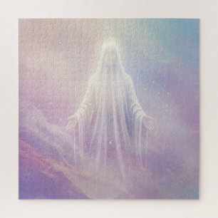 Angelic Cloudy White Friendly Spirit in Sky Jigsaw Puzzle