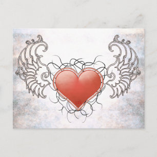 Angelic Crystal red heart Postcard