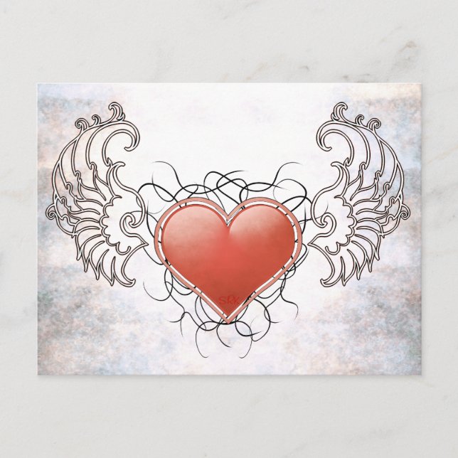 Angelic Crystal red heart Postcard (Front)