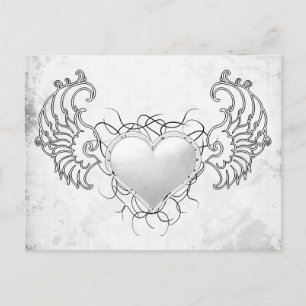 Angelic Crystal White heart Postcard