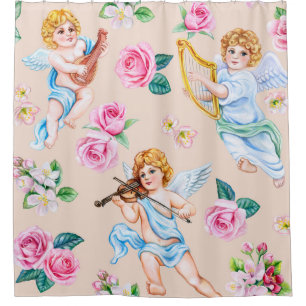 Angelic Florals: Vintage Cupid Pattern