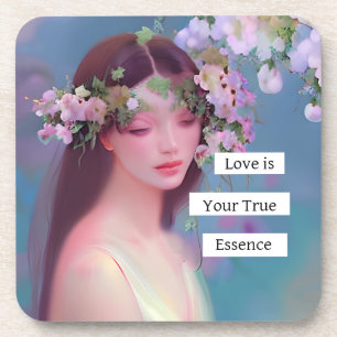 Angelic Maiden and Inspirational Quote Ethereal Coaster