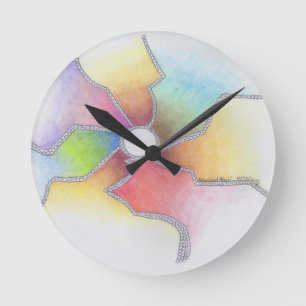 Angelic Shatter Round Clock