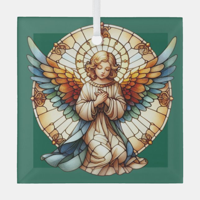 Angelic Stained Glass Reversible Glass Ornament (Front)