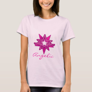 Angelic star ladies hot pink hues t-shirt