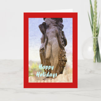 Angelic Statue, Happy Holidays, Christmas Holiday Card
