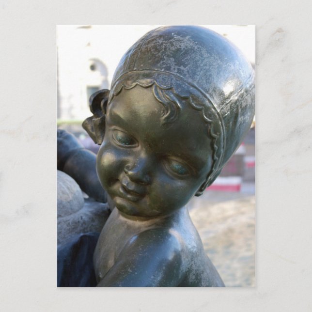 Angelic Statue in Barcelona, Spain Postcard (Front)