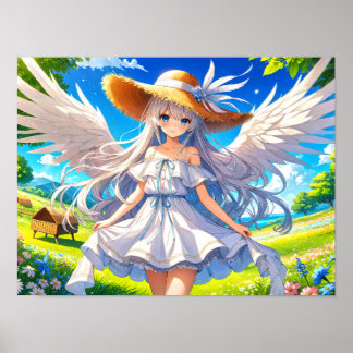 Angelic Summer Serenity Fantasy Elegance Poster