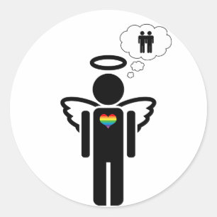 angelicon. boy dreams. classic round sticker