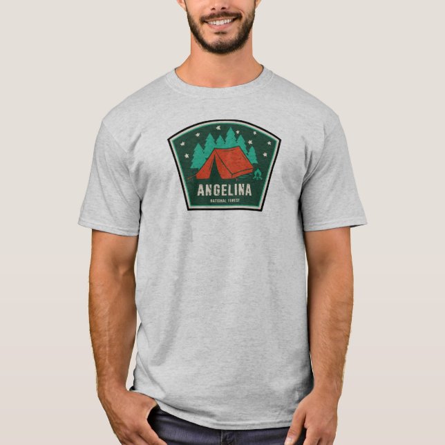 Angelina National Forest Camping T-Shirt (Front)