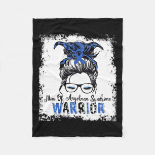 Angelman Syndrome Awareness Mom Warrior Blue Ribbo Fleece Blanket
