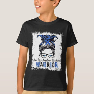 Angelman Syndrome Awareness Mom Warrior Blue Ribbo T-Shirt