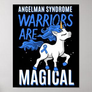 Angelman Syndrome Warrior Happy Puppet Unicorn Lov Poster