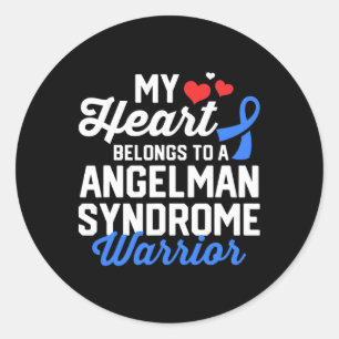 Angelman Syndrome Warrior Survivor Support Awarene Classic Round Sticker