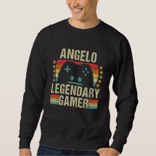 Angelo Gamer Retro Gaming Vintage Game Personalize Sweatshirt
