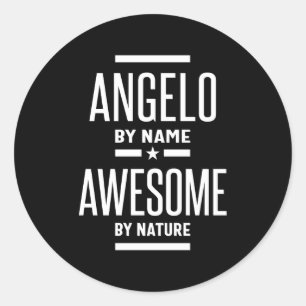 Angelo Personalized Name Birthday Gift Classic Round Sticker