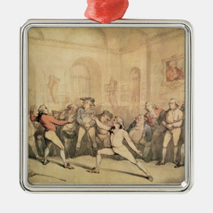 Angelo's Fencing Room, pub. 1787 Metal Ornament